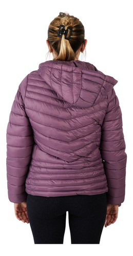 Imagen 3 de 3 de Campera Mujer Inflable Capucha Oculta Y Talle Especial