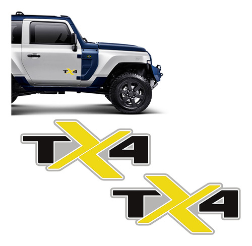 Adesivos Troller Tx4 2020/2021 Lrd Lateral Amarelo Genérico