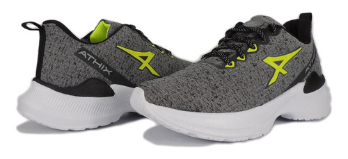 Imagen 4 de 8 de Zapatilla Athix Hombre Paralles (gris/verde)