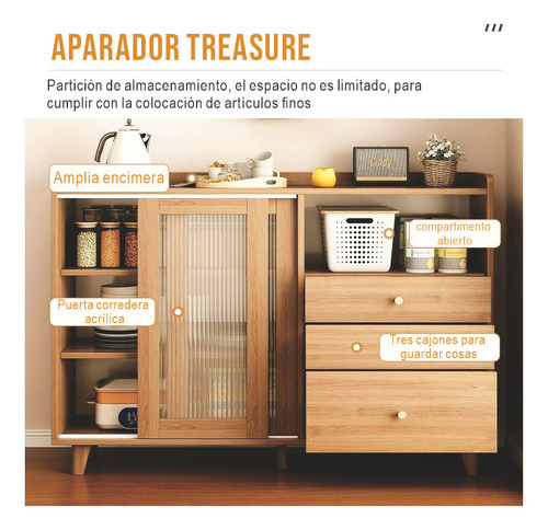 Amplio Almacenaje De Alimentos - Credenza Cocina Con Cajones