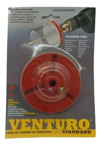 Base Universal Mecha Copa Broca Tungsteno 67/113 Venturo