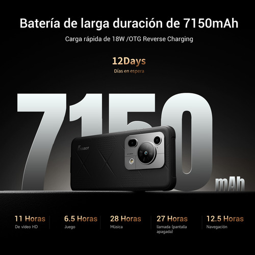 Fossibot F112 Pro Dual Sim 256 GB 24 GB RAM Negro