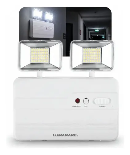 Luminária De Emergência Led 2200 Lumens 20W Potente Forte Profissional Recarregável 127/220v Bivolt 6h