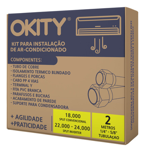 Kit Instalação Ar Split LG Voice Dual Inverter 24.000 - 2 Mt