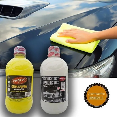 Kit Cera Liquida Protec Automotiva Carnaúba + Resina 500ml