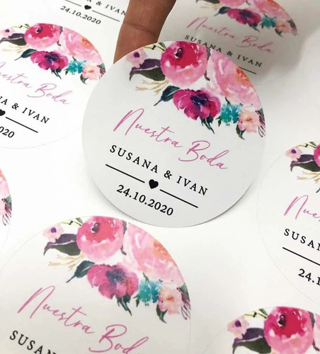 320 Calcomanias Personalizadas 4cm / Corte A Registro