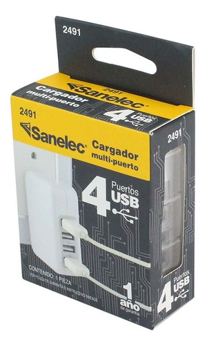 Cargador Multipuerto Sanelec 4 Puertos Usb