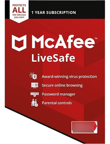 Mcafee Livesafe 1 Año Dispositivos Ilimitados 
