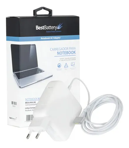 Fonte MacBook Pro MagSafe 2 60W 16.5V 3.65A BestBattery Branco