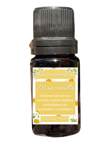 Aceite Esencial De Manzanilla. 10ml. Natural Herbs. 