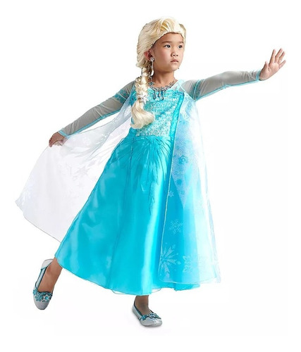 Disfraz Vestido Elsa Frozen Talla 7/8 Original Disney Store