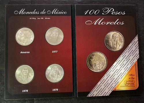 Album Colección Completa 100 Pesos Morelos Plata .720 !