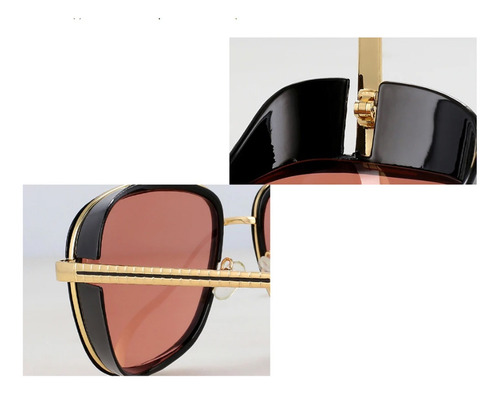 Lentes Gafas De Sol Iron Man 3 Steampunk Filtro Uv Color Negro-blanco