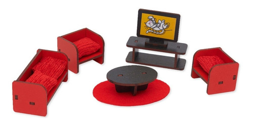 Kit De 5 Muebles Para Casita Muñecas Infantil Niños