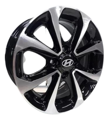 Rodas Hyundai Hb20 R Spec Aro 14 (jogo)+ Bicos * Cor Preto Com Diamantado