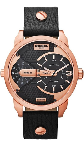 Diesel Mens Dz7317 Mini Daddy Reloj Analógico De Cuarzo Negr