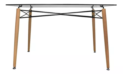 Comedor Completo Eames De Vidrio Templado C/4 Sillas Eames Color  Transparente