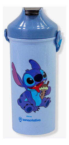 Kit Marmita Stitch Lanche Pote Garrafa Zona Criativa Disney Cor Azul-aço