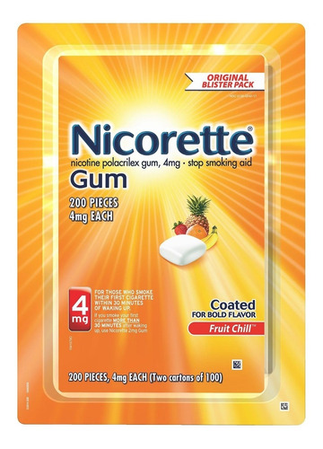 Nicorette 4mg Sabor Frutal 100 Unidades Nº1 En El Mundo!