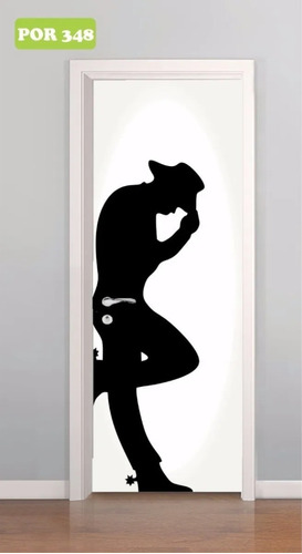 Adesivo Porta Banheiro Masculino Cowboy - Sem Fundo Branco
