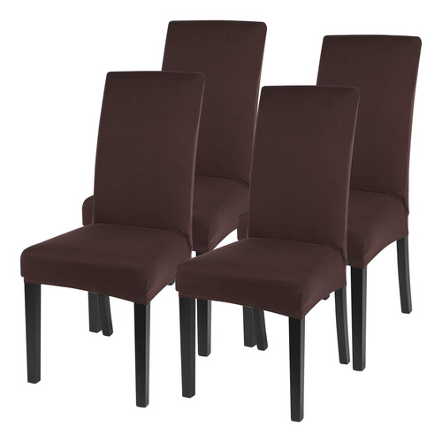 Juego De 4 Fundas Elásticas Para Sillas Comedor Chocolate