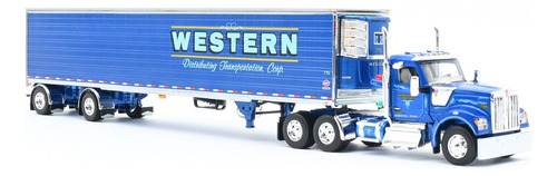 Tráiler Escala 1/64 Kw W990 Day Cab Remolque Western 60-1724 Color Azul
