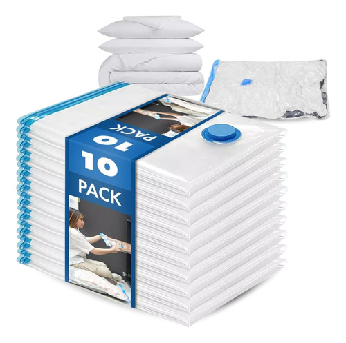 Pack De 10 Bolsas Al Vacío 80x120 Cm Para Almacenaje De Ropa, Reducción De Espacio De Alta Calidad Everest
