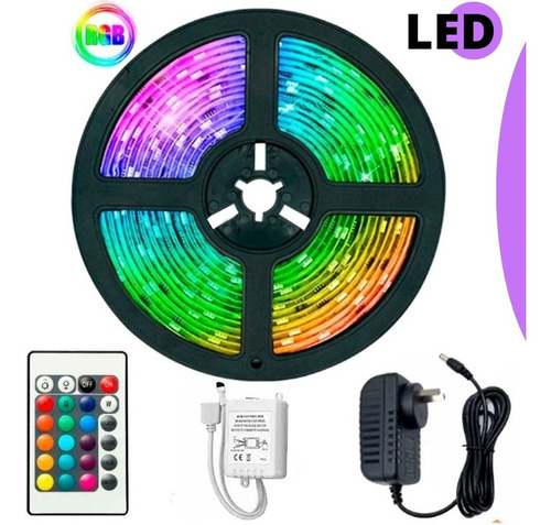 Fita Led Rgb Colorida 5mt 16 Cores + Fonte + Controle + App Tensão de operação 110-240v Bivolt