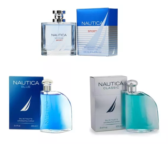 Perfume Nautica Voyage Sport + Clasico + Blue Hombre 100ml