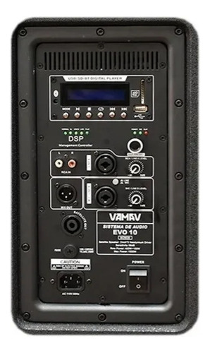 Bocina Sistema De Audio Evo 10 Vamav 500w Rms Con Bluetooth Color Negro