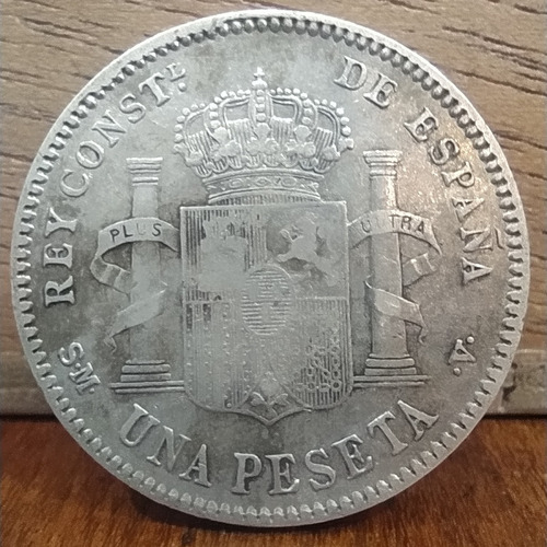 Antigua Moneda De Plata 1 Peseta España 1901 Km# 706