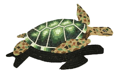 Imagen 3 de 8 de Mosaico Veneciano Figura Tortuga Oceánica De 80 Cms, Alberca