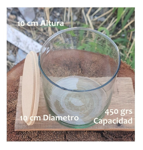 Imagen 4 de 5 de Frascos / Cilindro 10x10cm Para Velas C/ Tapa Mdf Paq 10pz