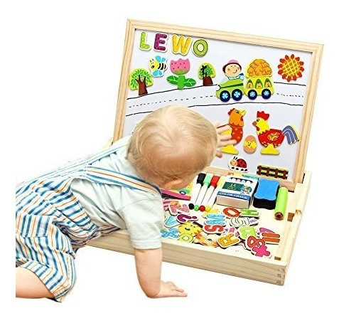Lewo Juguetes Educativos De Madera Letras Magneticas Numeros