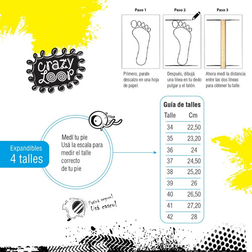 Imagen 3 de 10 de Roller Extensible Crazy Loop Aluminio Azul Y Blanco Talle L