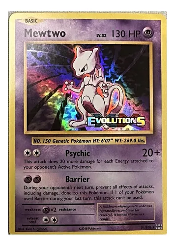 Cartas Pokemon Mewtwo 51/108 Pre Release Evolutions Evo (Usado)