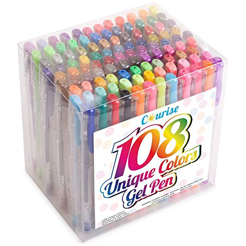 108 Bolígrafos De Gel De Colores Únicos, Juego De Bol...