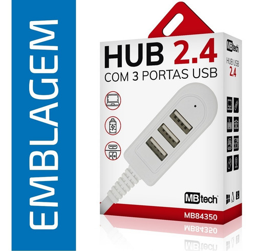 Hub Usb Multi 3 Portas 2.4 Alta Velocidade Extensor Notebook