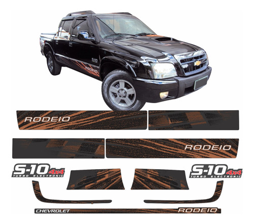 Kit Adesivo Chevrolet S10 Rodeio 2011 Flex/diesel Preto 