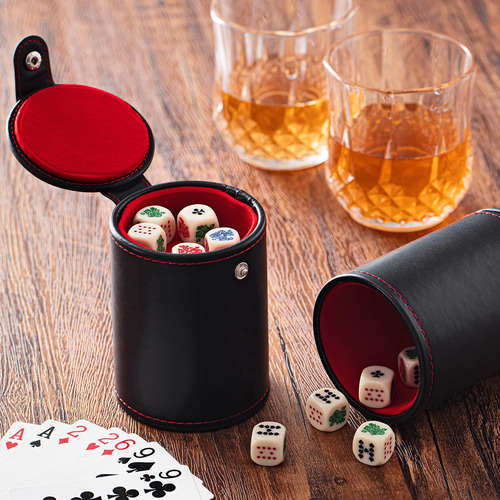 Liliful Juego De Dados De Cuero 6 Caras Silenciosos