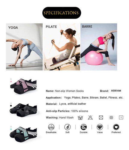 Calcetines De Yoga Sin Dedos Antideslizantes Y Correas,