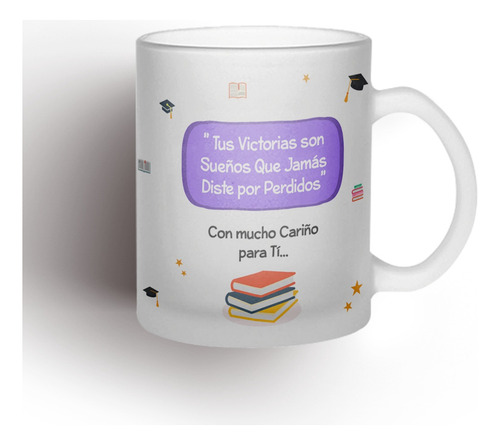 Tazón Taza Personalizada De Vidrio Empavonada Graduación