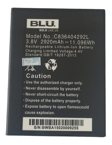 Batería Blu C836404292l Life 8 Xl L290 (2205)