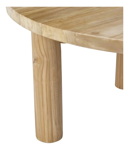 Mesa De Centro Redonda En Madera Teca Maciza Ref. Maciza37