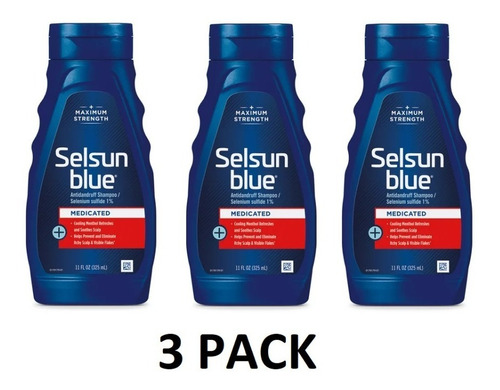 Shampoo Selsun Medicated Max Pack 3pza (325ml C/u) Importado