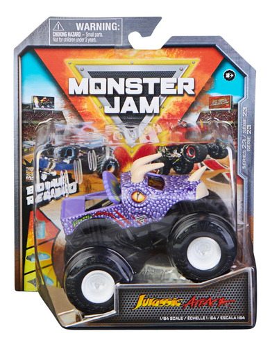 Hot Wheels Monster Jam Jurassic Attack Triceratops Morado