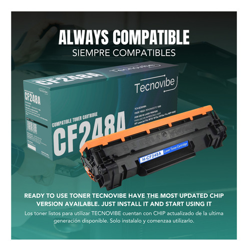 Toner Alternativo Tecnovibe Cf248a Con Chip Para Hp Laserjet Pro M15 M15a M15w Pro Mfp M28 M28a M28w Negro