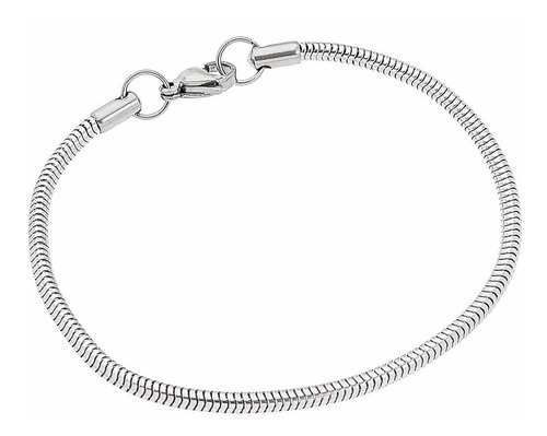 Pulseira Feminina Aço Inox Cirúrgico Rabo De Rato 3mm 18cm 