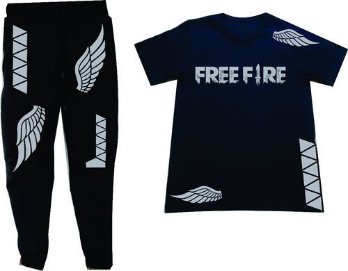 Conjuntos Deportivos Camiseta+sudadera Freefire  Niños Adult
