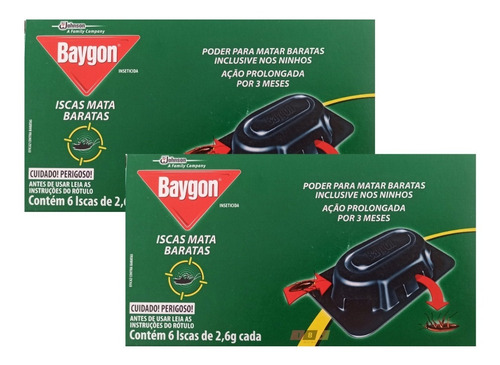 Kit Baygon Isca Mata Baratas 12 Iscas Com 2,6g Rápido